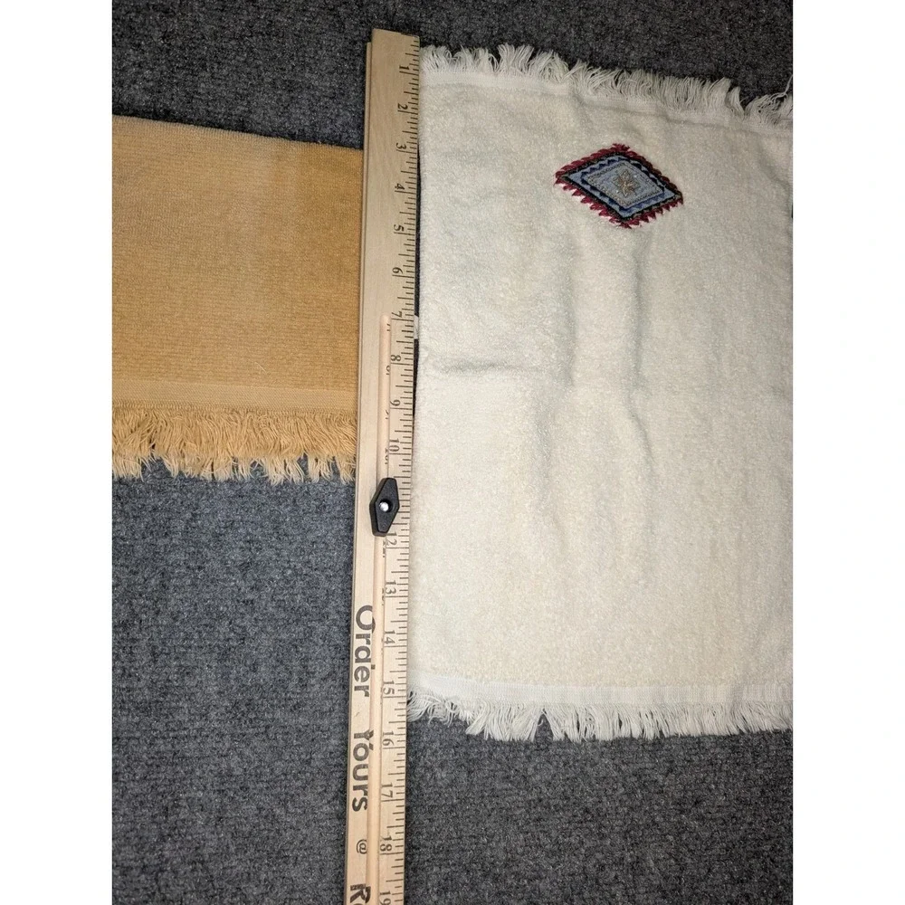 Avanti Towel Set Of 6 Southwest Aztec White & Tan Towels Bath, Hand & Wash Cloth